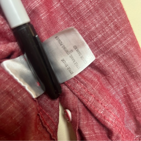 Boys 3t Craft And Flow Red maroon Button Down Shirt With Collar Blue lining - Picture 8 of 9